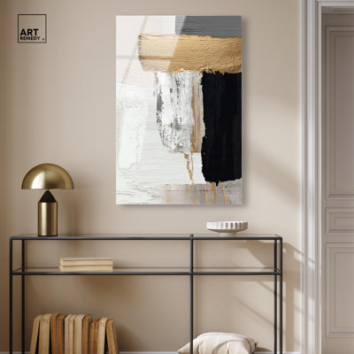 «Golden Textures IV», reproduction d'art acrylique sur toile par Art Remedy, prête à être accrochée, 24 x 36