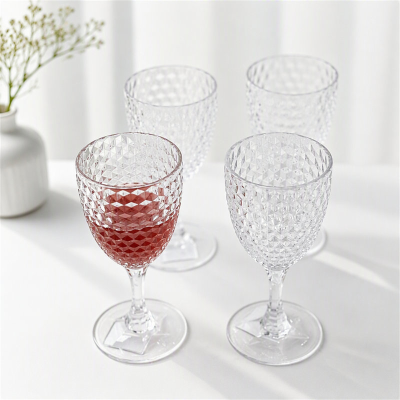 Ensemble de 4 verres à vin en plastique (12 oz)