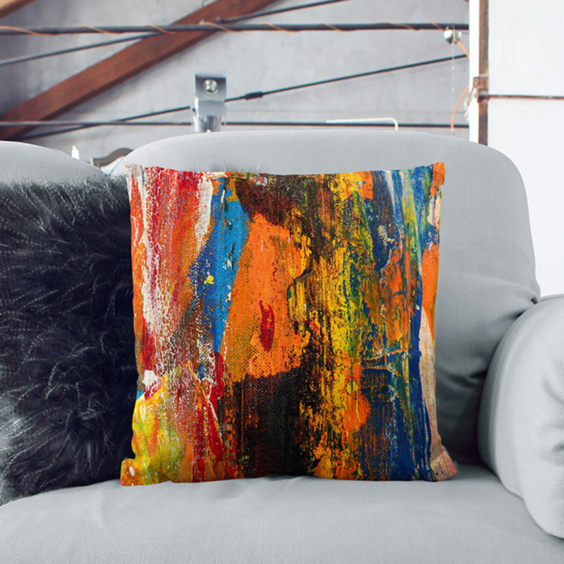 Abstract Square Cushion, 40 x 40 cm, White