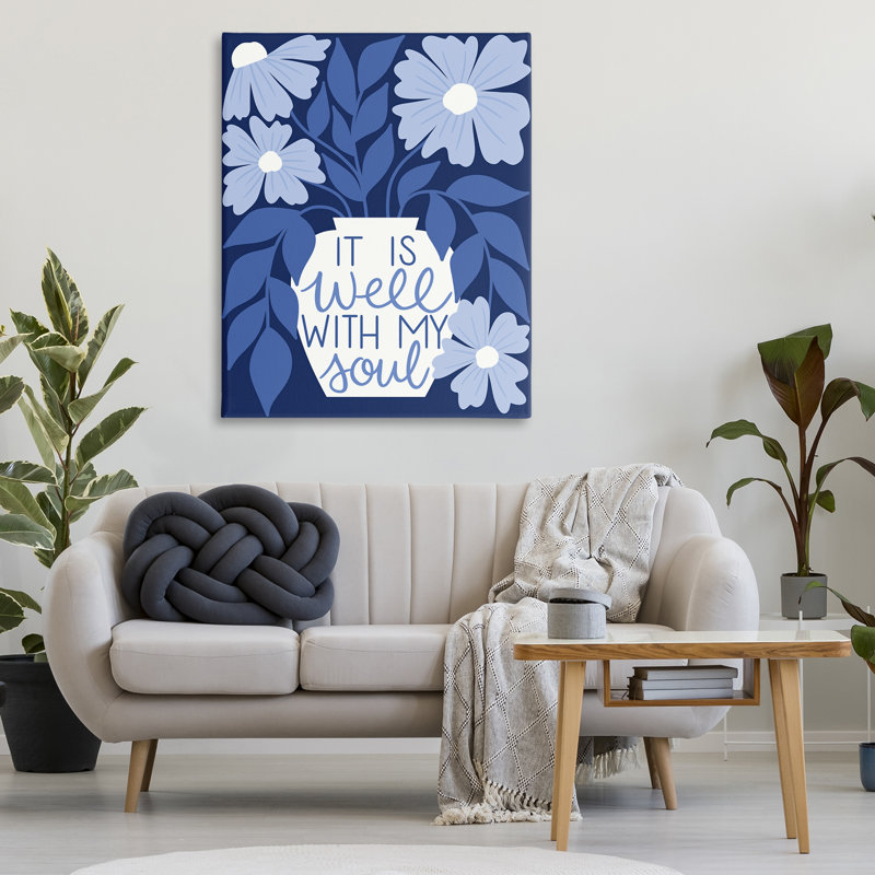 «Well With My Soul Florals», art mural sur toile par Taylor Shannon Designs, H 48 po x l 36 po