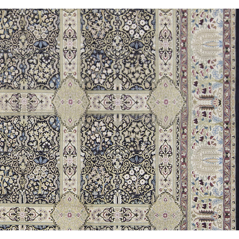 Tapis beige noué à la main de haute qualité