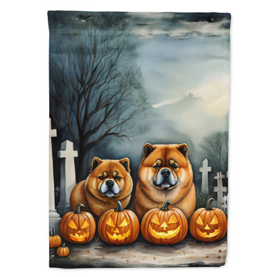Chow Chow Spooky Halloween House Flag