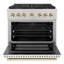 ZLINE Autograph Edition 36 in. 5.2 cu. ft. Paramount Dual Fuel Range W/ 6 Burner DuoPro Cooktop and Electric Convection Oven in Satin Stainless Steel W/ White Matte Door and Champagne Bronze Accents-144194922-144194924-144194927