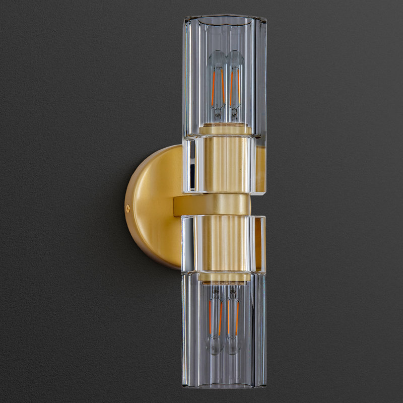 Iyisha Crystal Brass Sconces Wall Lighting, Brassy