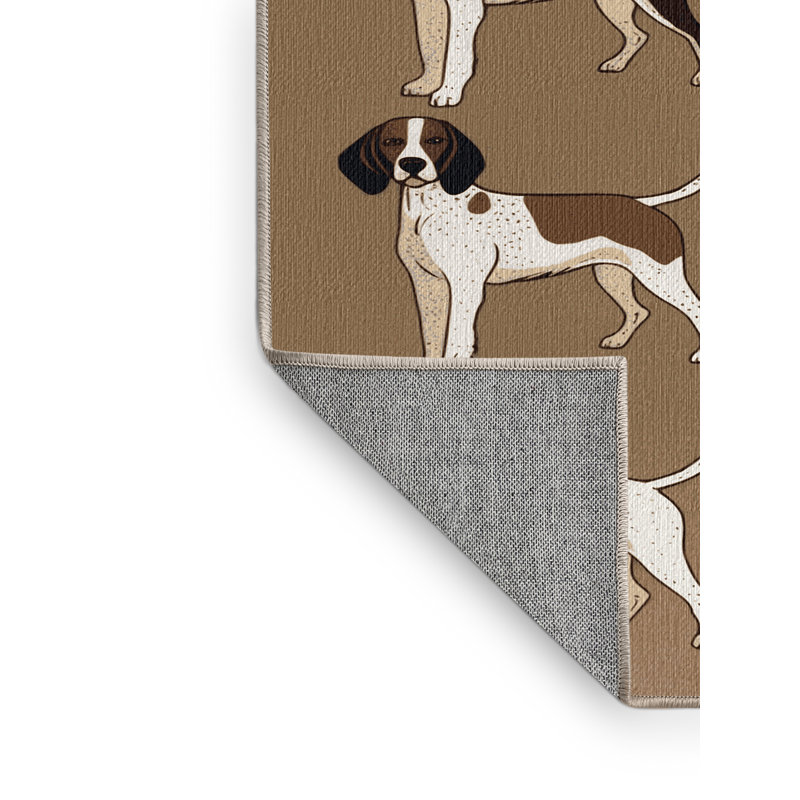 Washable Pointer Dogs Area Rug, Runner 2' x 5'