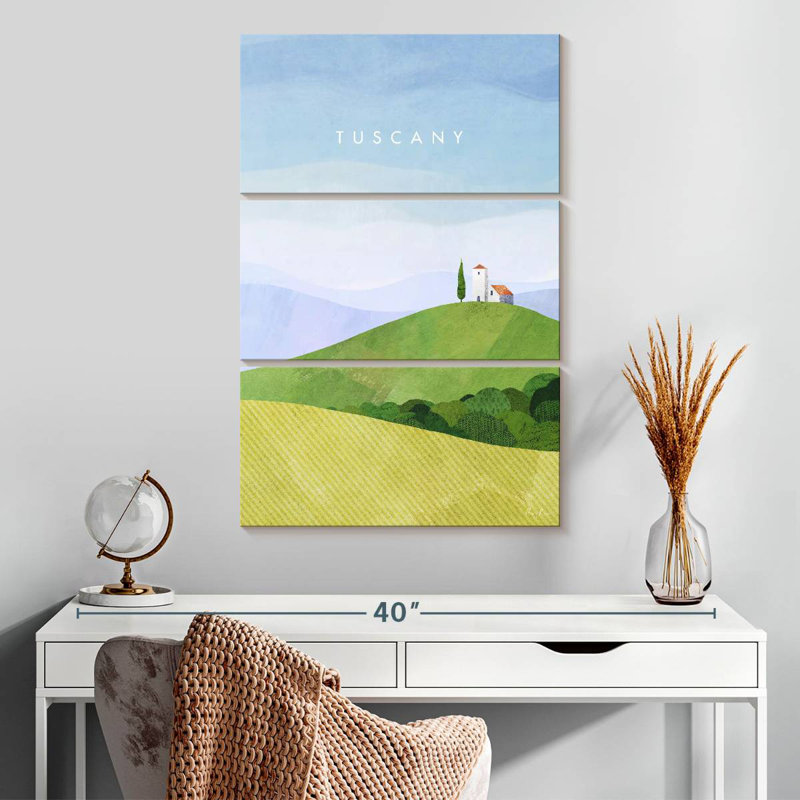 Affiche de voyage rétro Nicci Tuscany, H 32 po x l 20 po
