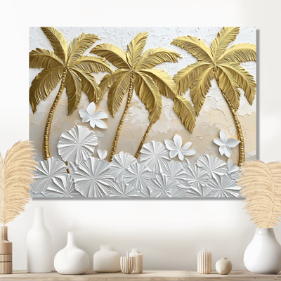 Coleeta Golden Cream Plams Reunion III - Palms & Palm Trees Wall Art Decor