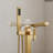One Handle Floor Mount Freestanding Tub Filler Faucet with Handshower-113872774