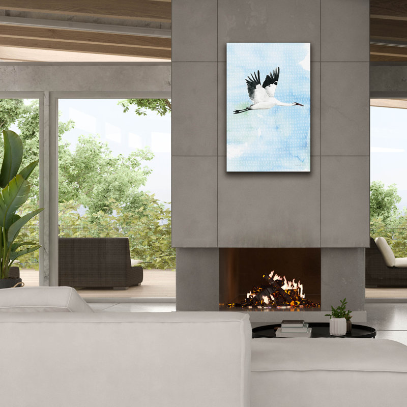 Art mural sur toile Dovecove «Crane In Flight 1» par Mercedes Lopez Charro, H 40 po x l 26 po x P 1,5 po