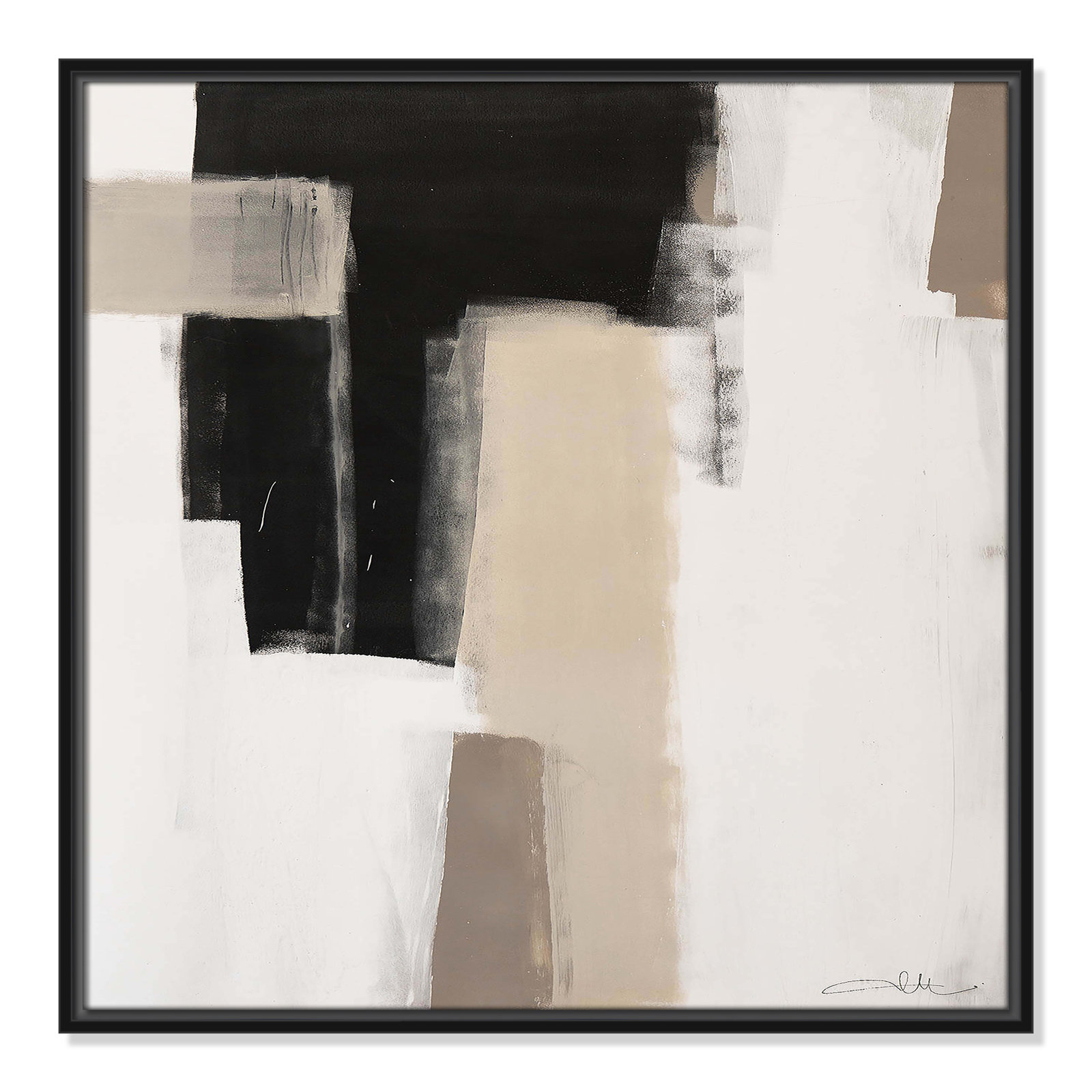 Earth Scapes I Print, 25.5" H x 25.5" W x 2" D, Black Floater Framed