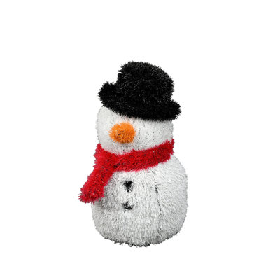 Snowman with black hat, 45cm