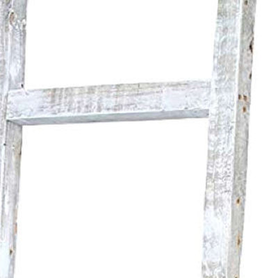 6 Step Rustic Wood Ladder Shelf