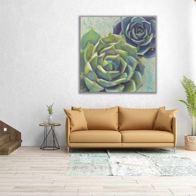 «Succulents I», reproduction d'art sur toile, H 40 po x l 40 po