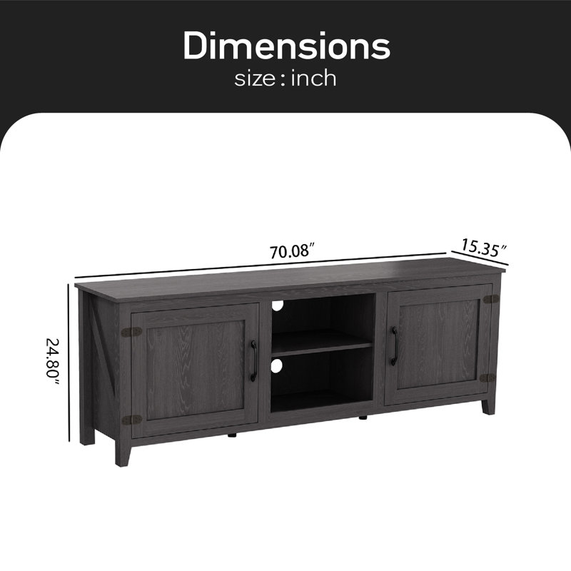Crédence de rangement l 70,08 po Zunera, Noir