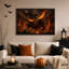 «Skeleton Warrior Ride Fiery Bull in Burning Halloween», art mural sur toile-61578828