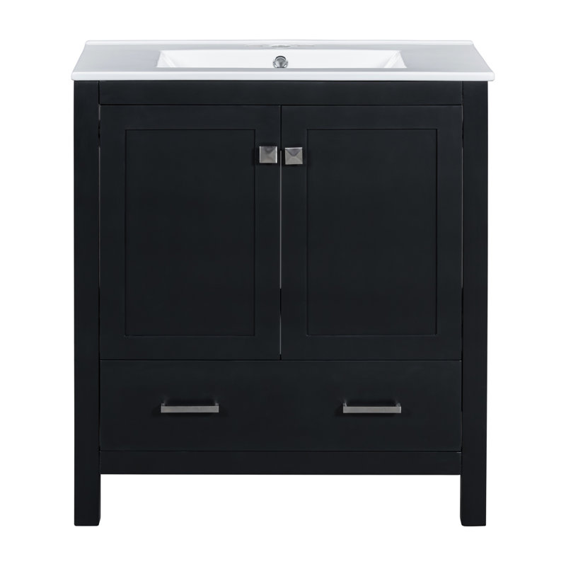 Meuble-lavabo de 60 po, lavabos doubles en céramique, rangement puissant, extérieur élégant - Rehaussez votre armoire de bain, conception élégante intégrée