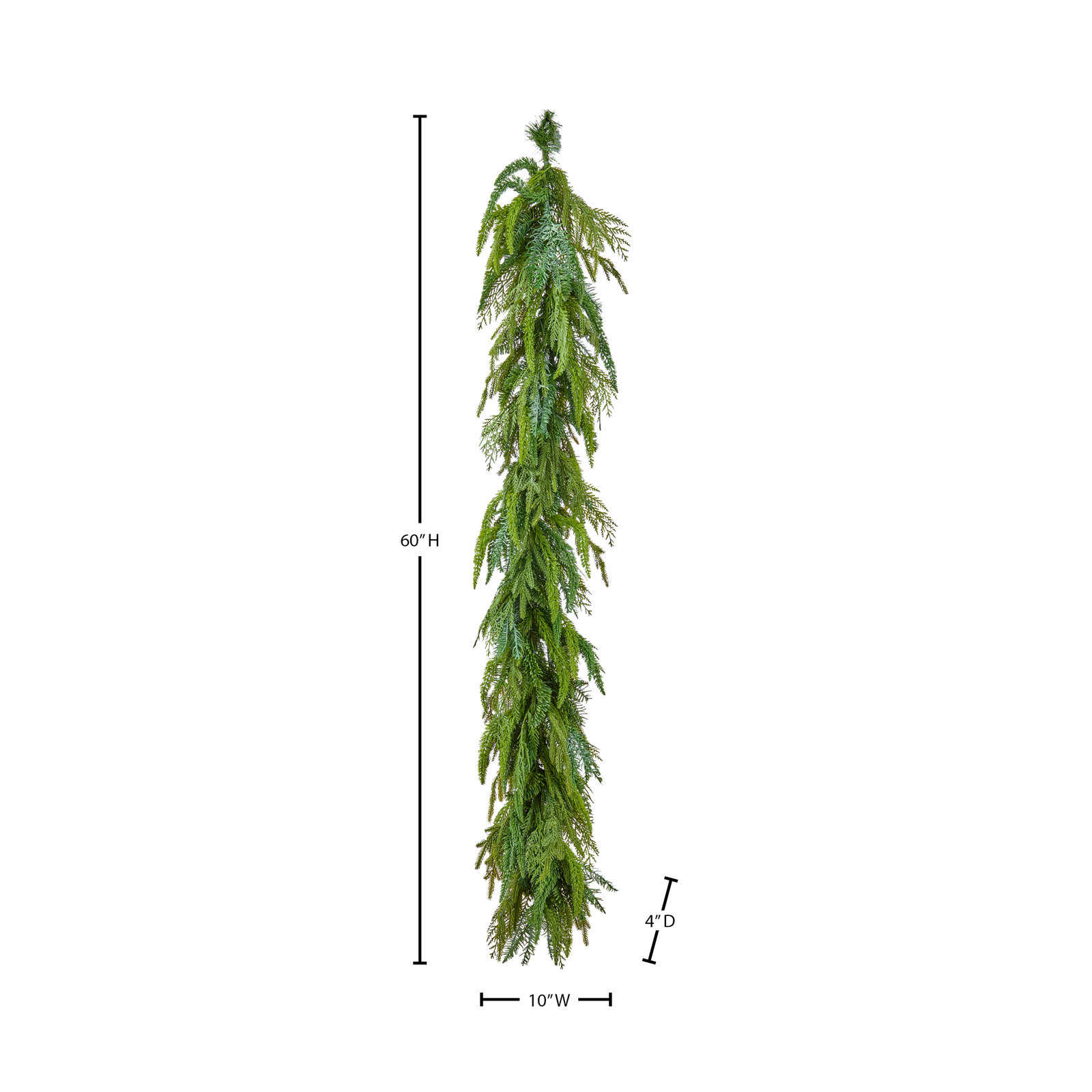 60" Uv Natural Touch Mixed Evergreen Garland