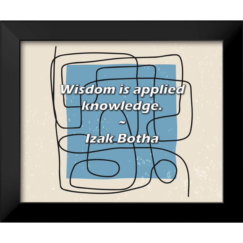 Izak Botha Quote: Wisdom is applied knowledge.