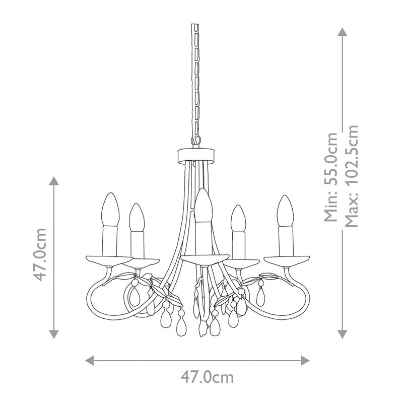 Bardin 5 - Light Candle Style Chandelier