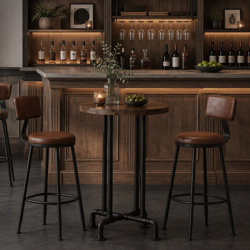 Table bistro 37,4 po, table bistro haute en bois massif