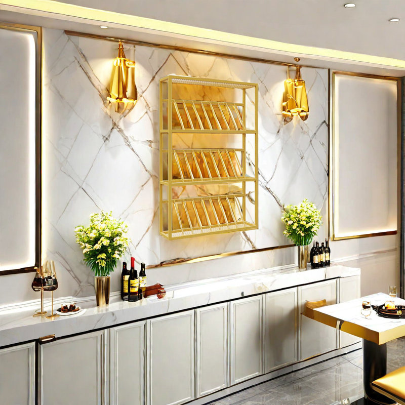 Creative industrial style wall mounted wine rack