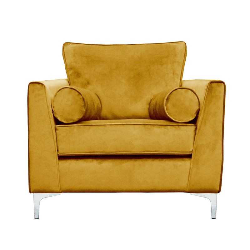 Giancarlo Velvet Armchair, Mustard