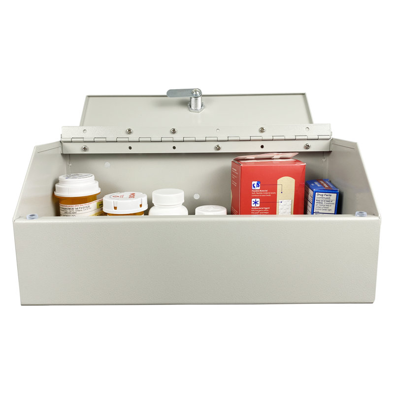 Boîte verrouillable pour le rangement sécuritaire des médicaments, armoire à pharmacie verrouillable avec organisateur à l'épreuve des enfants, fixation murale pour les ordonnances, les médicaments personnels et les fournitures médicales - sécurisée et durable