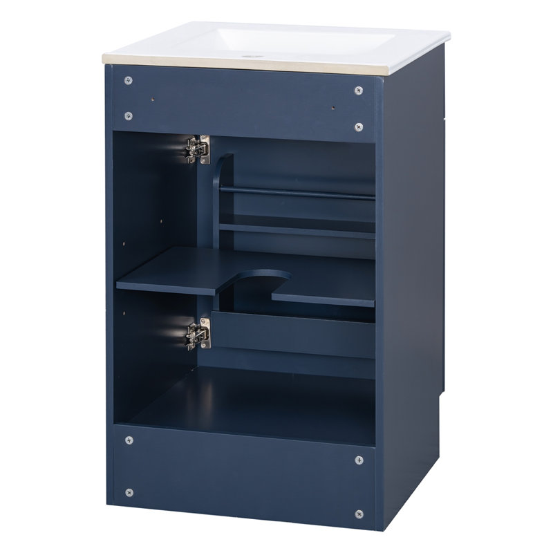 Meuble-lavabo de 20 po avec lavabo, Bleu