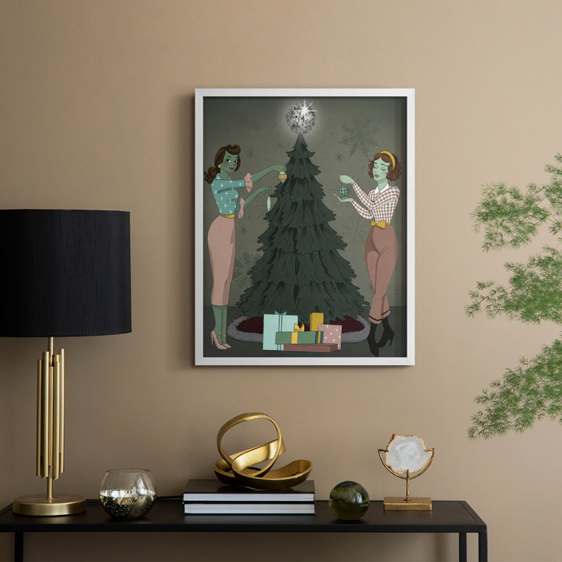 Futur Noël II, reproduction encadrée - bois massif, H 21 po x l 17 po, Blanc
