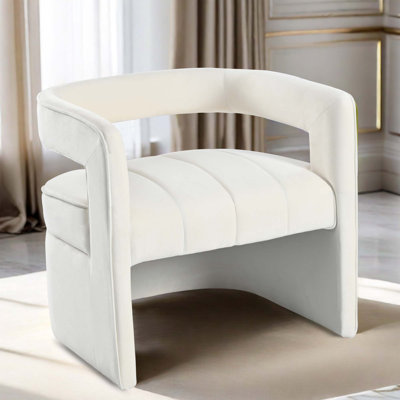 Chaise d'appoint moderne avec détails côtelés Brookstead