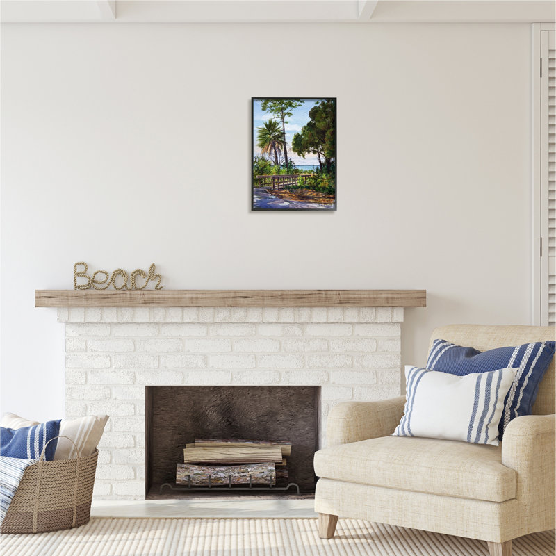 «Tropical Boardwalk Landscape» par Luke Buck, Giclée encadrée noir minuit, H 20 po x l 16 po x P 1,5 po