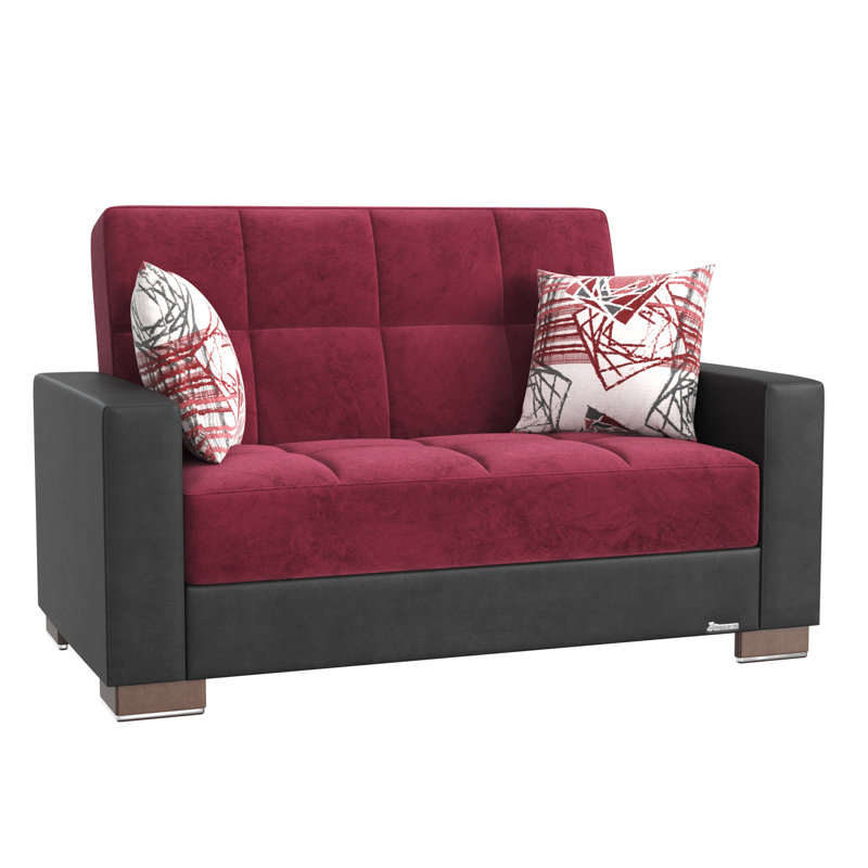 Causeuse convertible avec rangement Primenest Zenaero Collection, Bourgogne