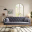 Canapé-lit pliable de style américain de 72 pouces en velours gris, multifonctionnel pour les petits salons Lit de style rétro, 3 appartements