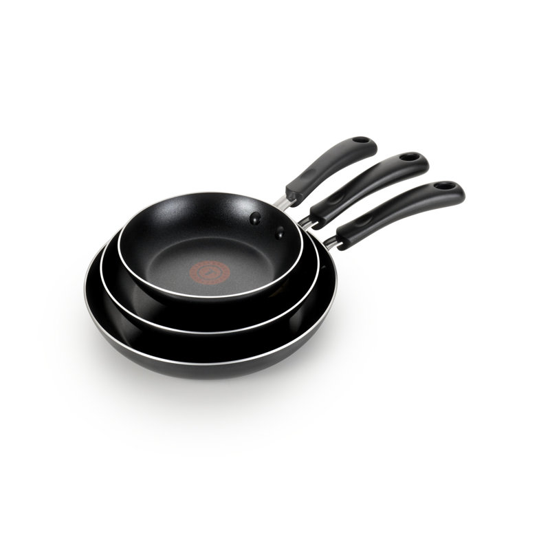 Batterie de cuisine antiadhésive 3 pièces T-fal Essentials, 8 & 9,5 & 11 pouces, noir