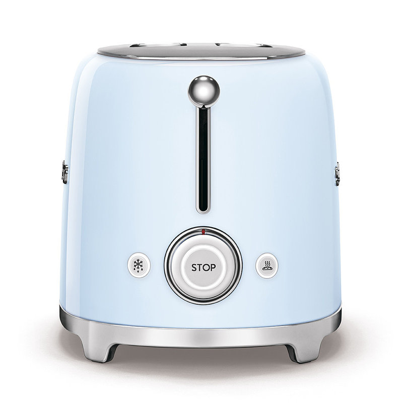 Smeg TSF01 50's Style Retro Two Slice Toaster, Pastel Blue