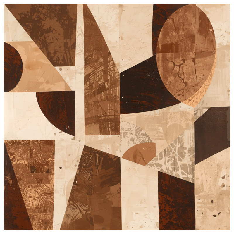 Brown Geometric Abstract Shower Curtains Extra Long, 70in W x 93in H