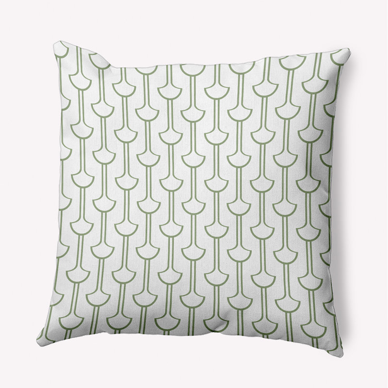 Coussin Modern Ginko, H 26 po x l 26 po, Thé vert, Carré