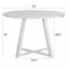 Ensemble de salle à manger 3 pièces: table ronde à tréteaux et 2 fauteuils bouclés-406614677