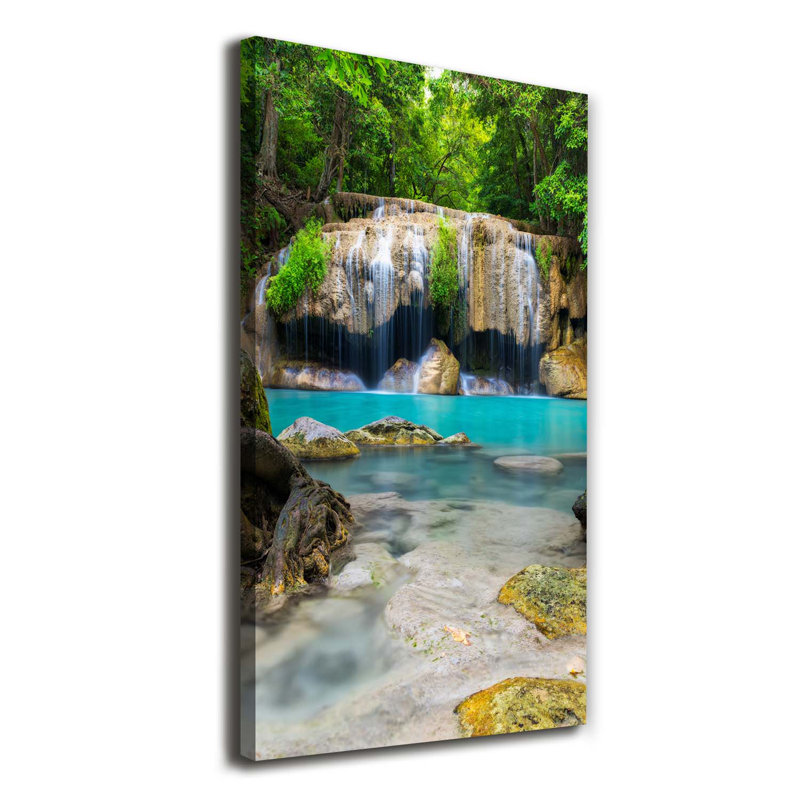 Waterfall In The Jungle - Wrapped Canvas Print