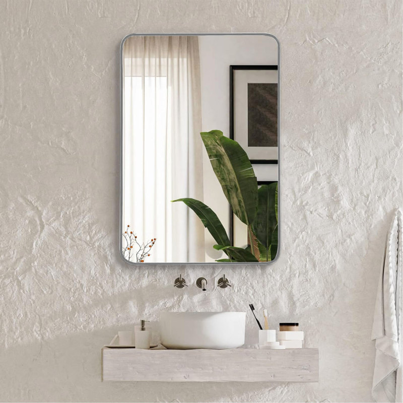 Miroir de salle de bain, Argent, 30 po x 22 po