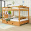 Grand lit superposé en bois avec échelle et lit gigogne simple TG-349651895