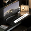 Bureau rectangulaire en bois massif noir, bureau-118342337