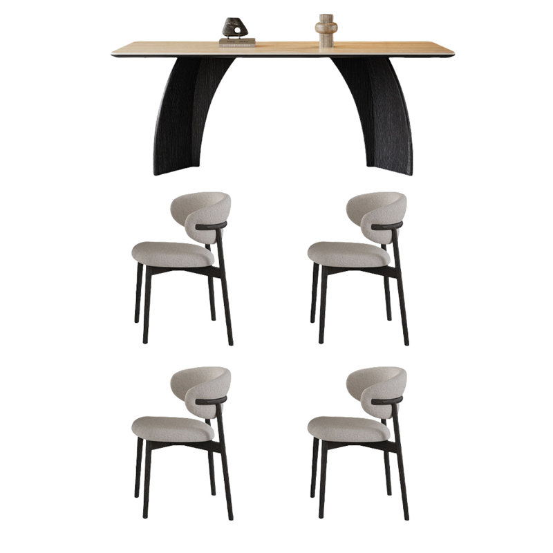 Vintage rectangular dining table and chair set, 29.52"H x 62.99"L x 31.49"W