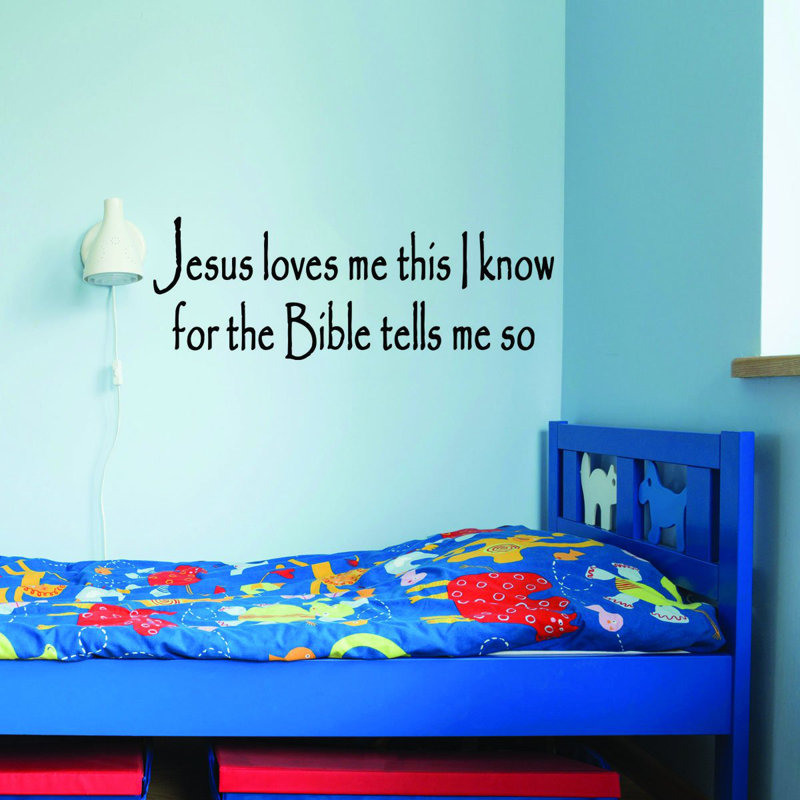 Adhésif décoratif «Jesus Loves Me this I Know for the Bible Tells Me So So», H 10 po x l 22 po