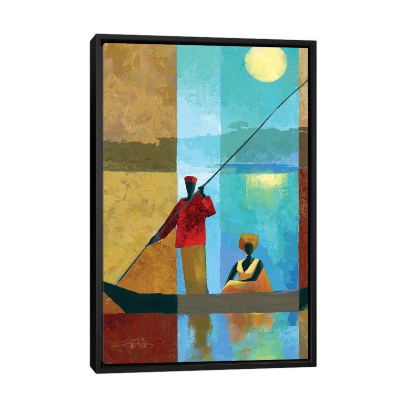 «On the River II», impression sur toile, H 26 po x l 18 po x P 1,5 po, Toile avec cadre noir, Pas de tapis