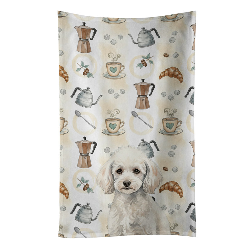 Serviette de cuisine Coffee Bar, Caniche blanc miniature