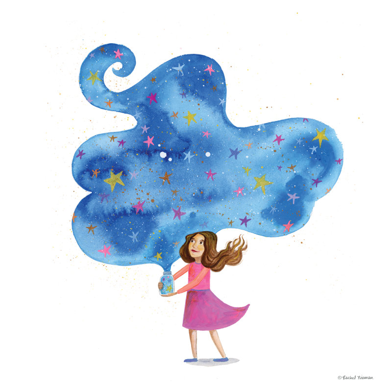Vœux sur les étoiles, H 12 po x l 12 po, Non, Toile tendue