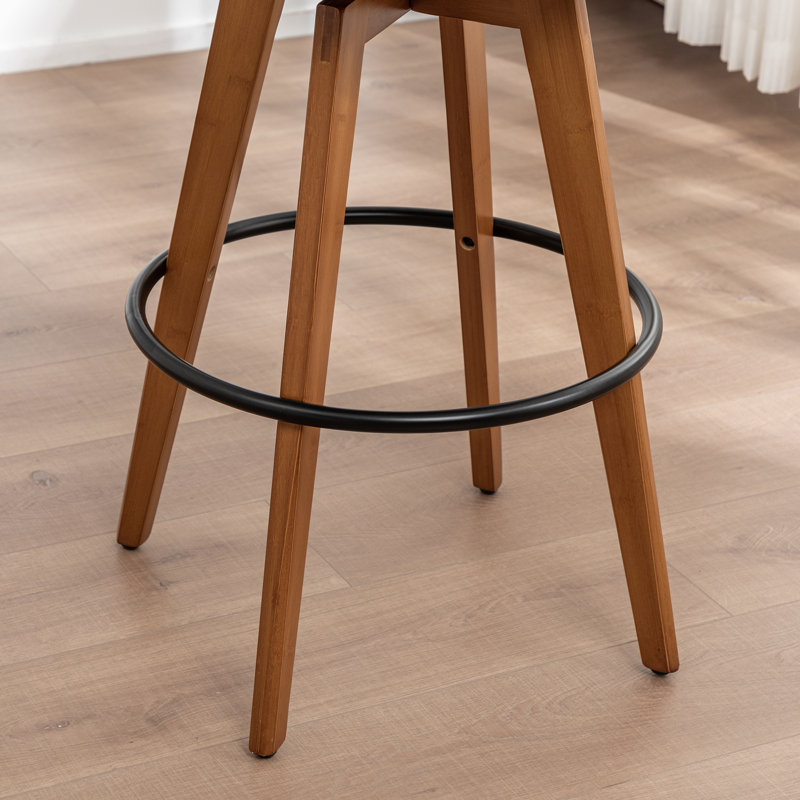 Joeanne Faux Leather Swivel 26'' Counter Stool, Green