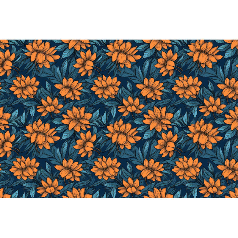 Machine Printed Comforter, Twin Extra Long Comforter, Blue/Orange