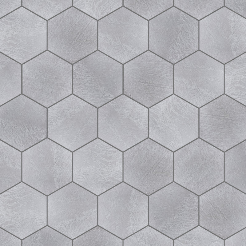 Nagpur Grand Hex 19'' x 22'' Ceramic Wall & Floor Tile, Light Gray